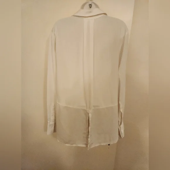 Cloth & Stone Seamed White Button Down Shirt 100% Tencel Lyocell | Sz M | NWOT - Picture 8 of 11